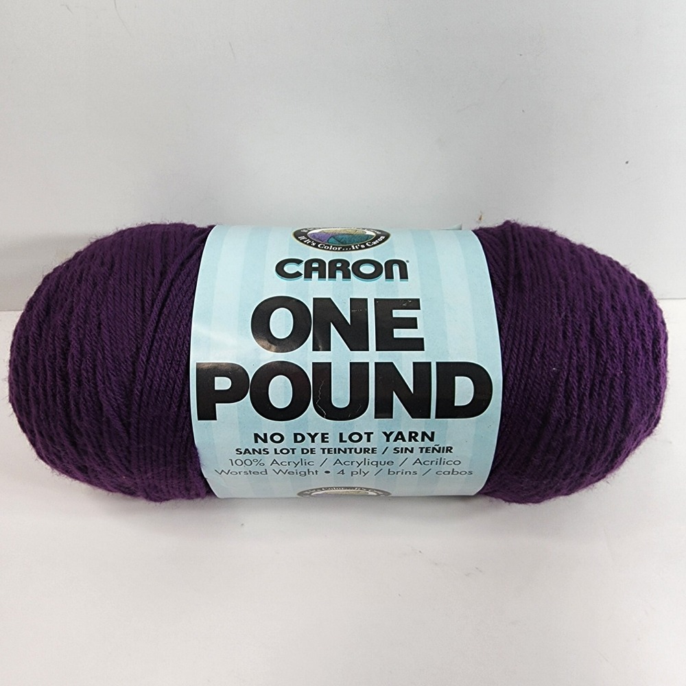 Caron One Pound Solids Yarn - (4) Medium Gauge 100% Acrylic - 16 oz - For Croch